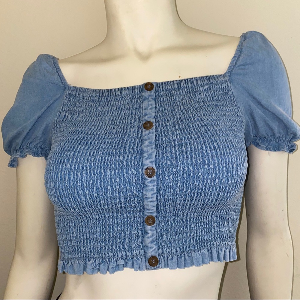 Jean ruffled top